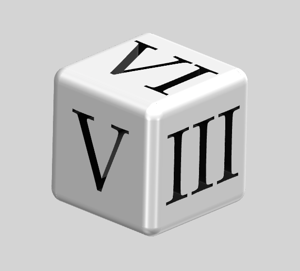 Würfel mit Römischen Zahlen/Dice with Roman numbers
