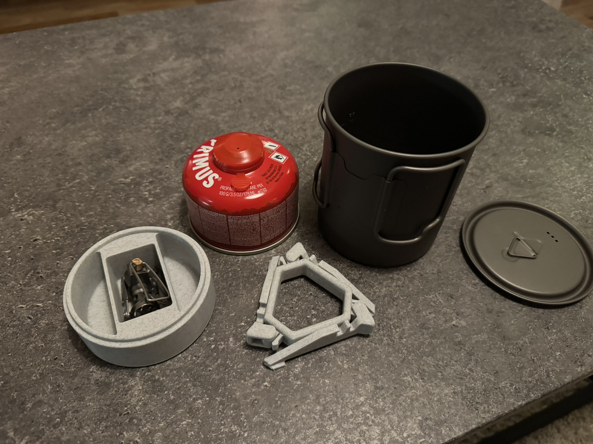 BRS 3000T storage for Toaks 750ml pots