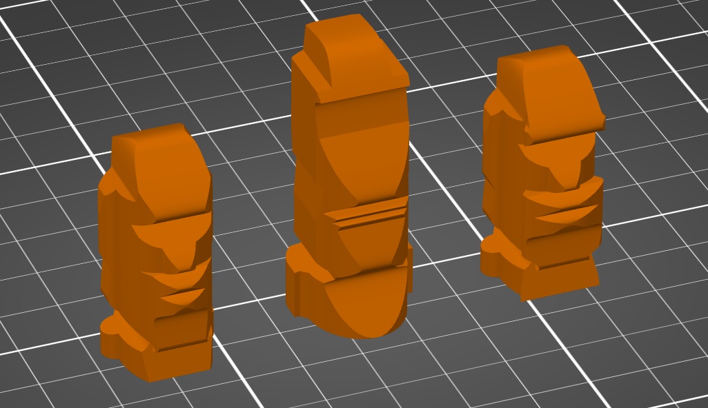 Moai Figures - 3 XYZ cuts