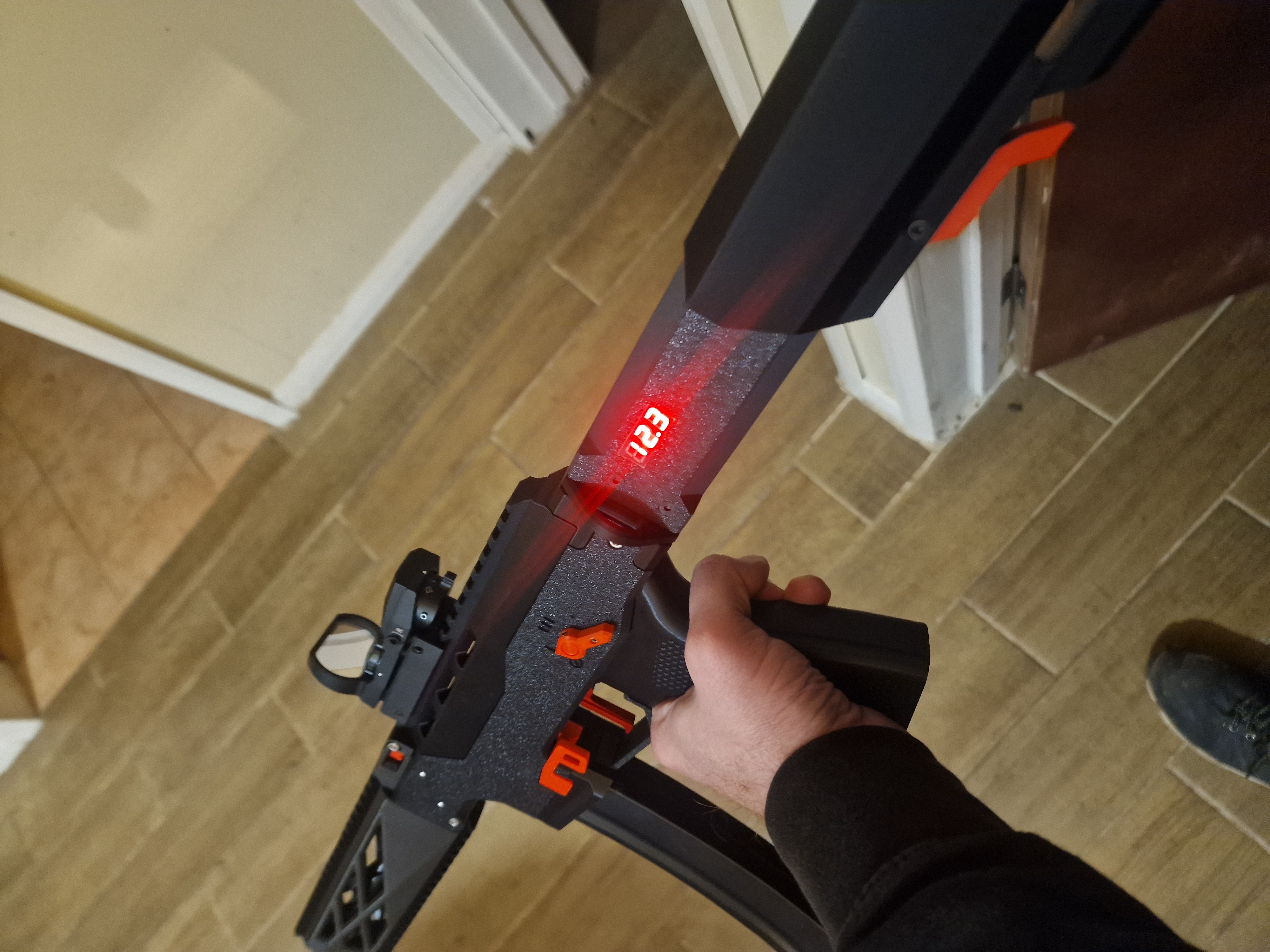 Mosquito V2 stock with a battery case, volt meter and auto on.