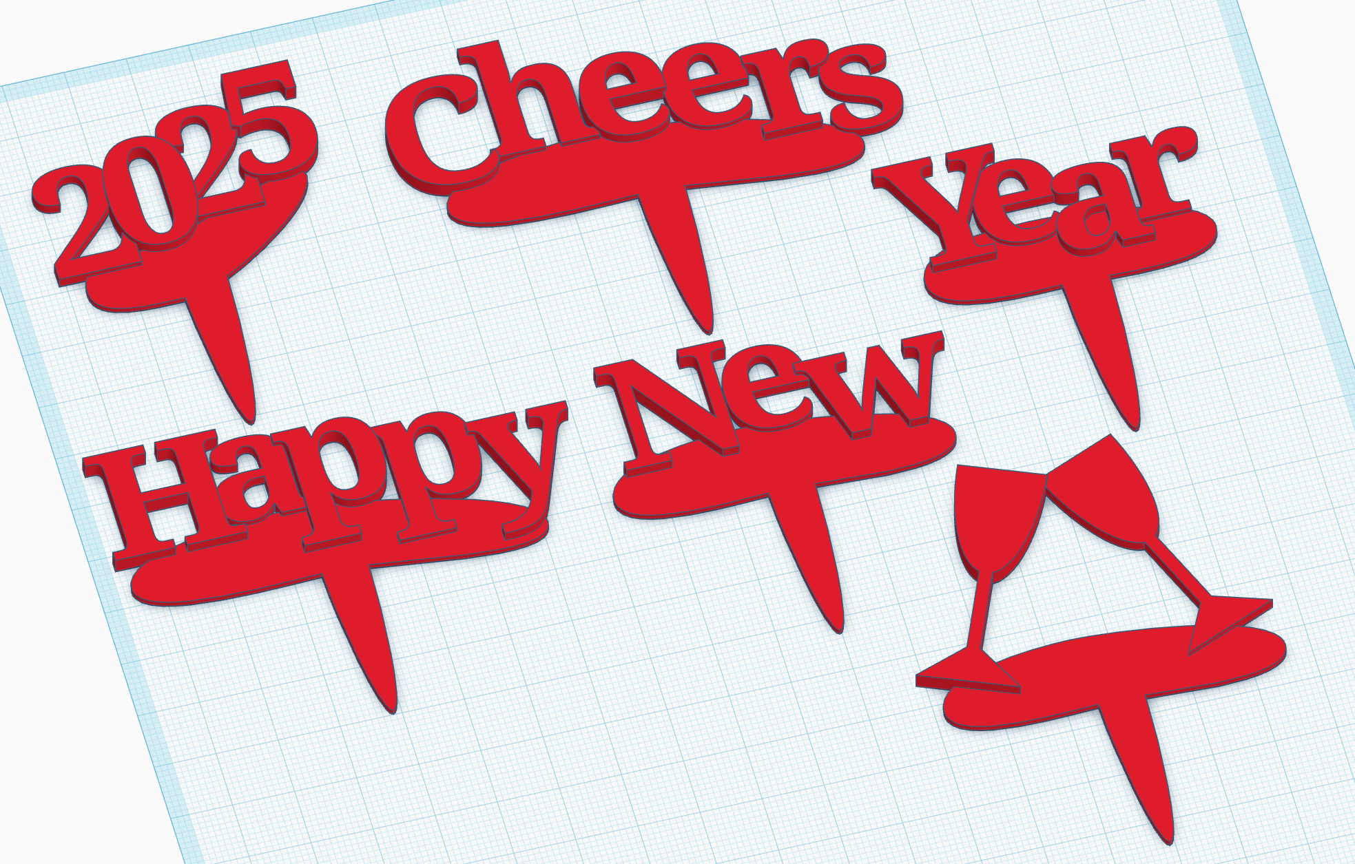 2025 New Years Cupcake Toppers