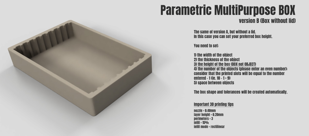 Miniatura 4 do modelo 3D Parametric MultiPurpose Box