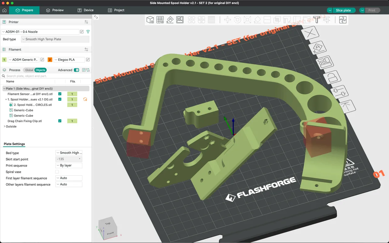 (3 of 4) Flashforge Adventurer 5M (AD5M) IMPROVED, SIDE-MOUNT Spool ...