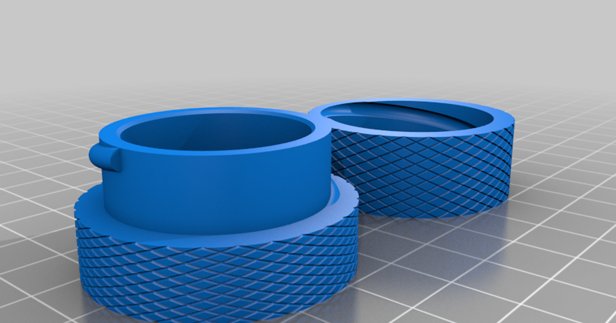 Knurled Cylindrical Container (easy to print thread) by Dr_GotHeem38