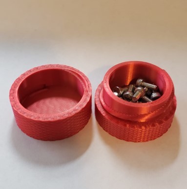 Knurled Cylindrical Container (easy to print thread) — miniatura 3