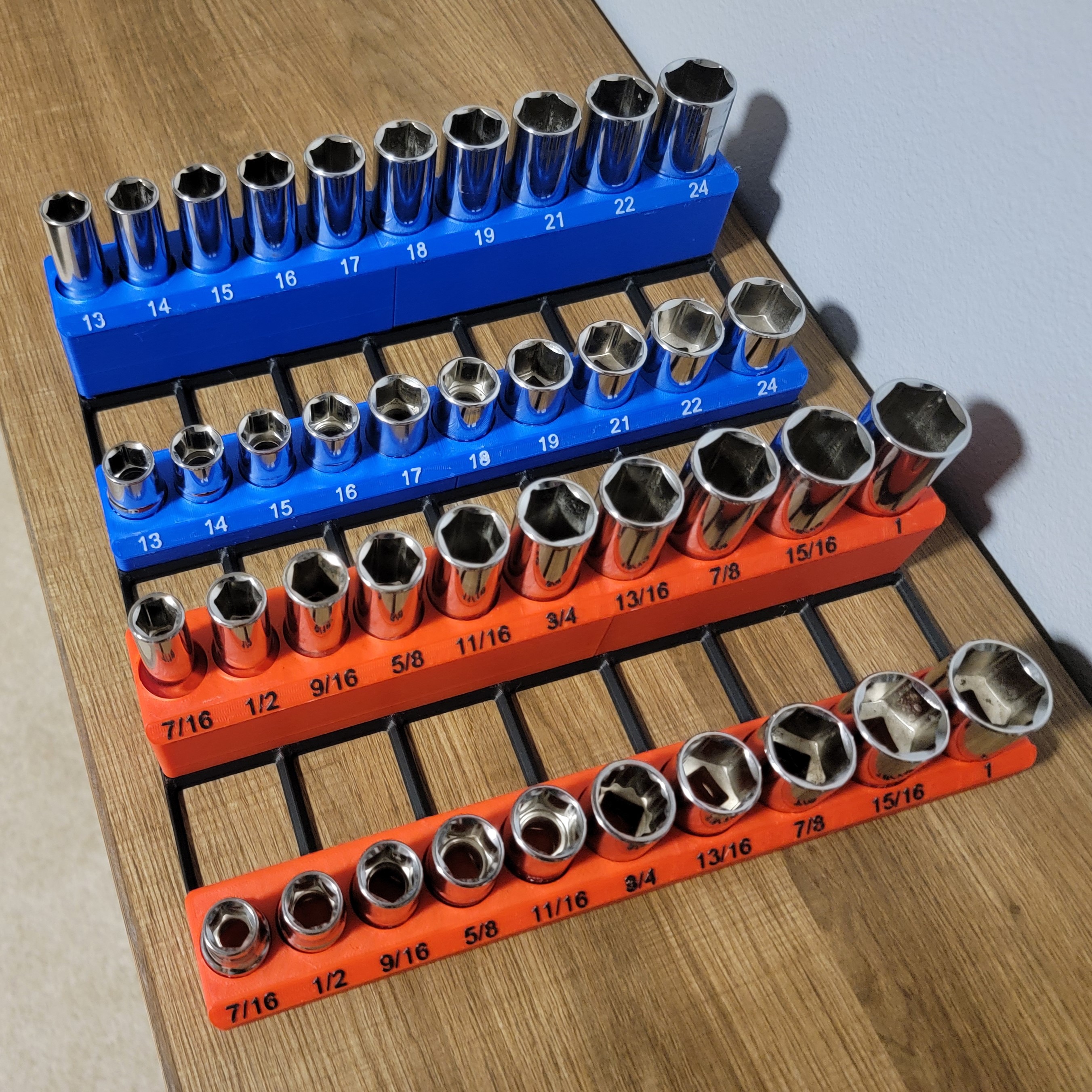 Socket Holders 1/2" Drive - Gridfinity (1 row)