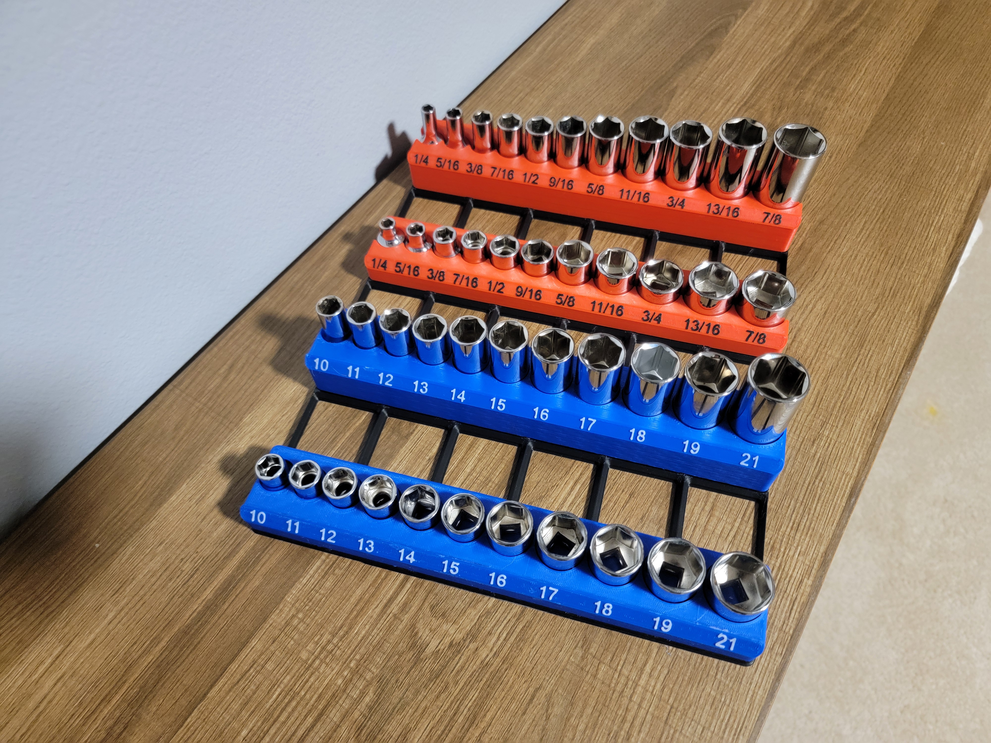 Miniatura 7 do modelo 3D Socket Holders 3/8" Drive - Gridfinity (1 row)