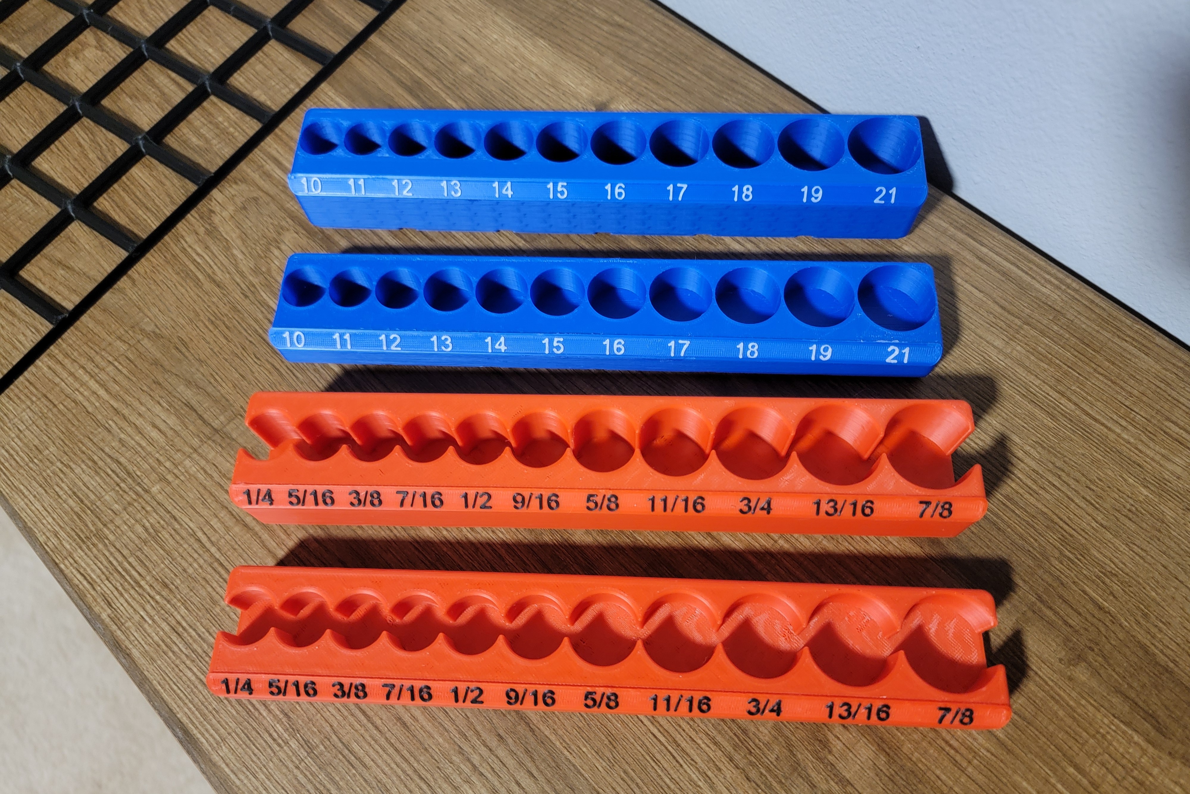 Miniatura 5 do modelo 3D Socket Holders 3/8" Drive - Gridfinity (1 row)