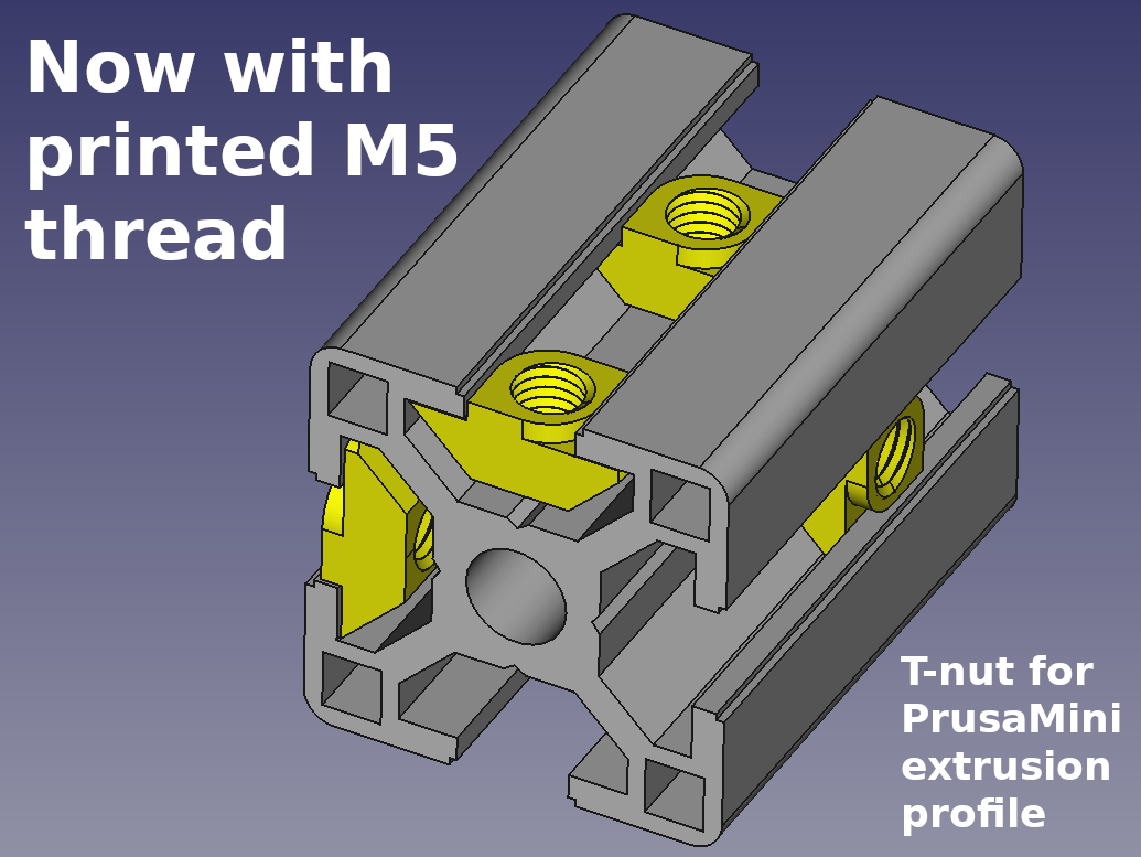 T-nut with M5 thread for Prusa Mini extrusions
