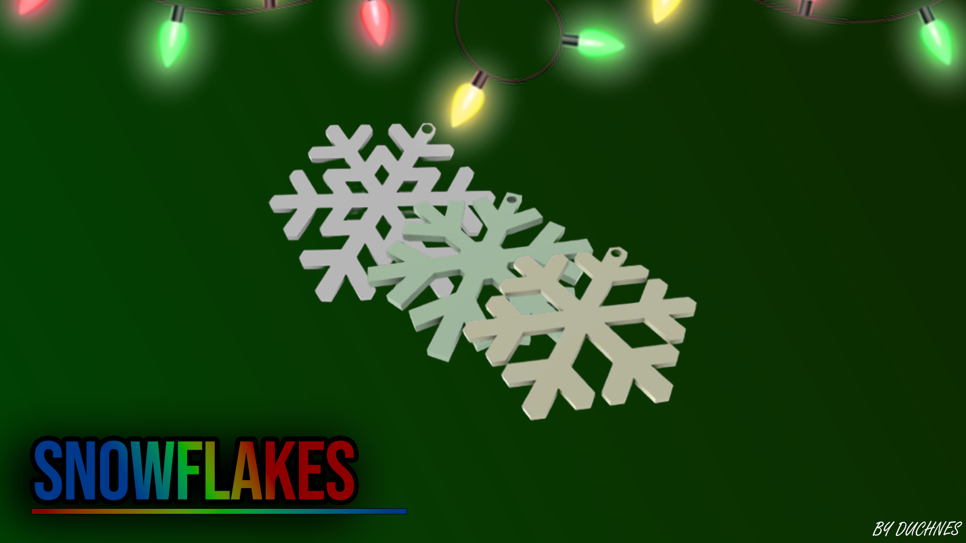 Miniatura 2 do modelo 3D Snowflakes Set