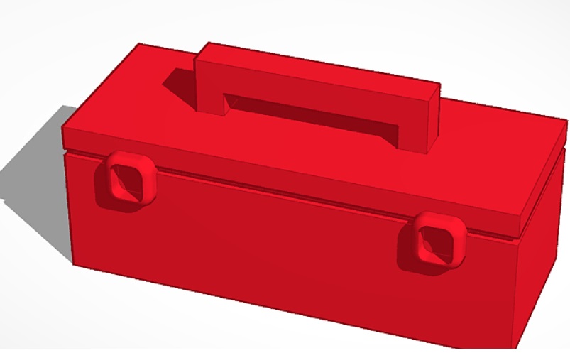 Plastic toolbox cartoon icon 3D model