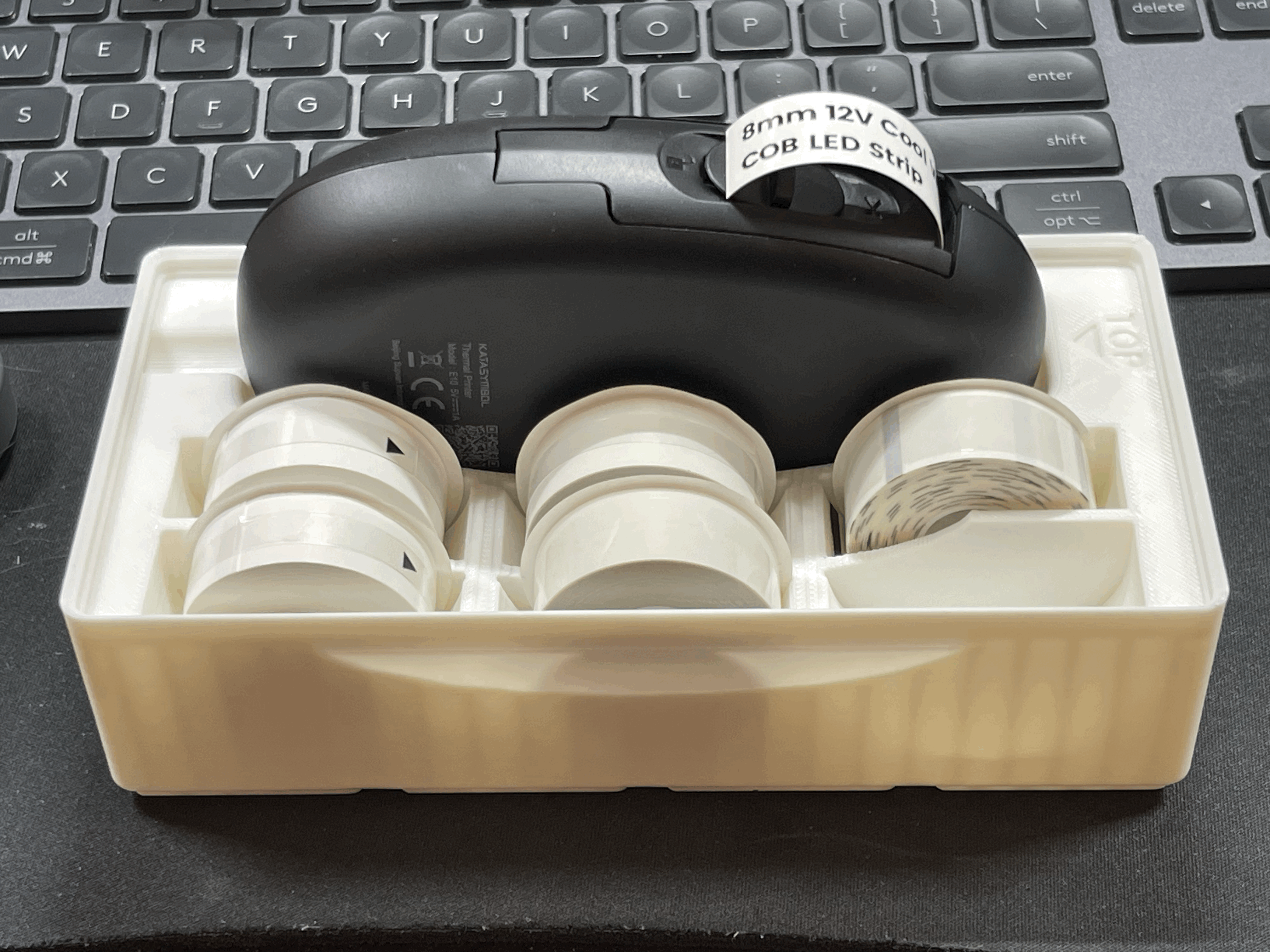 Gridfinity Tray for Supvan E10 Label Maker + Rolls — miniatura 5
