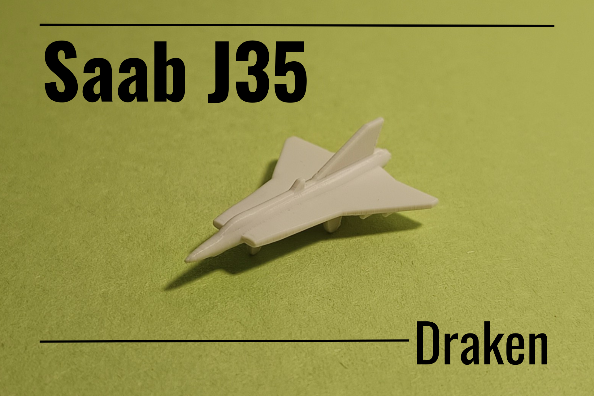 J35 Draken print-in-place micro jet fighter