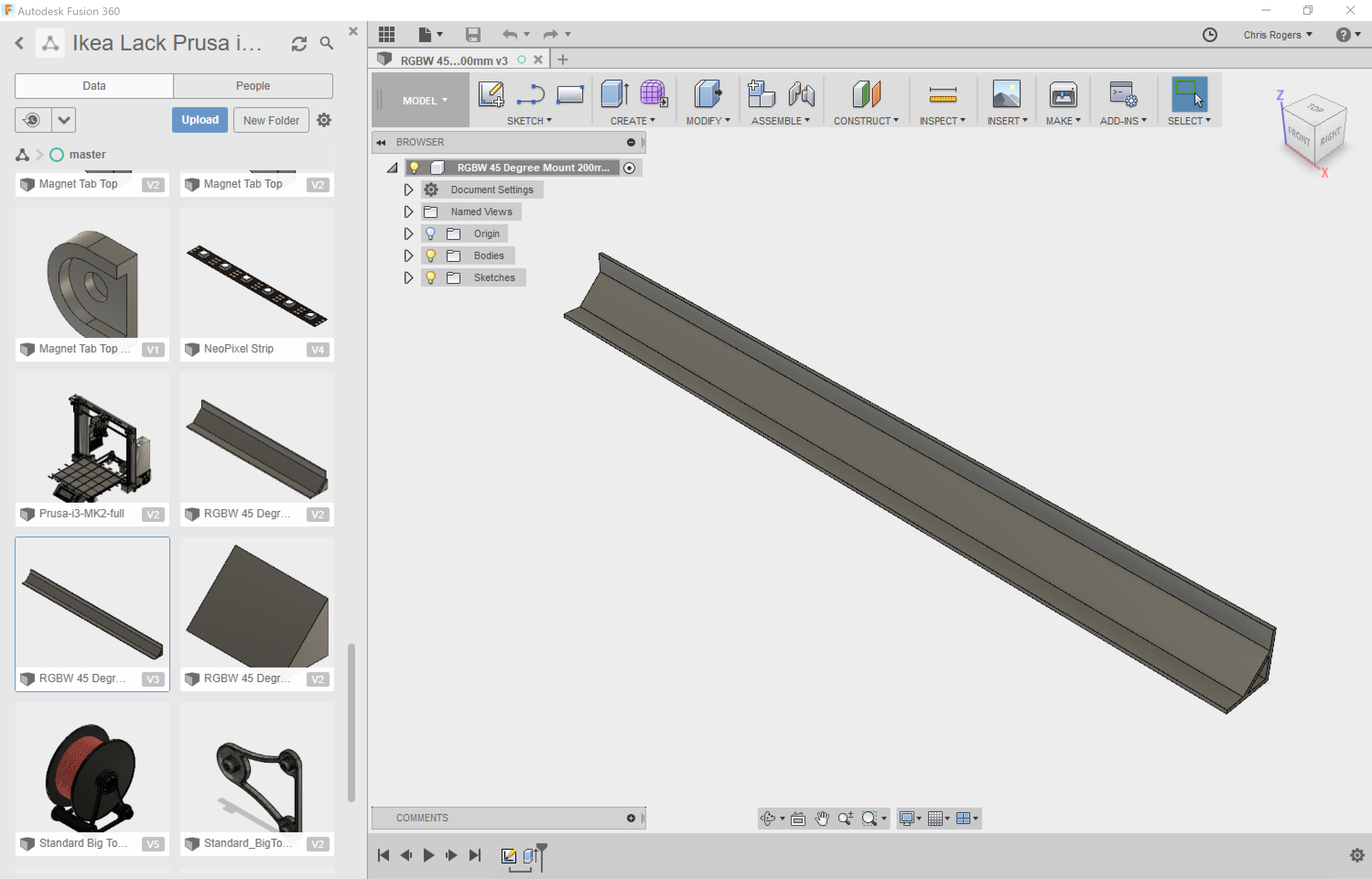 Miniatura 6 do modelo 3D 45 Degree LED Mount