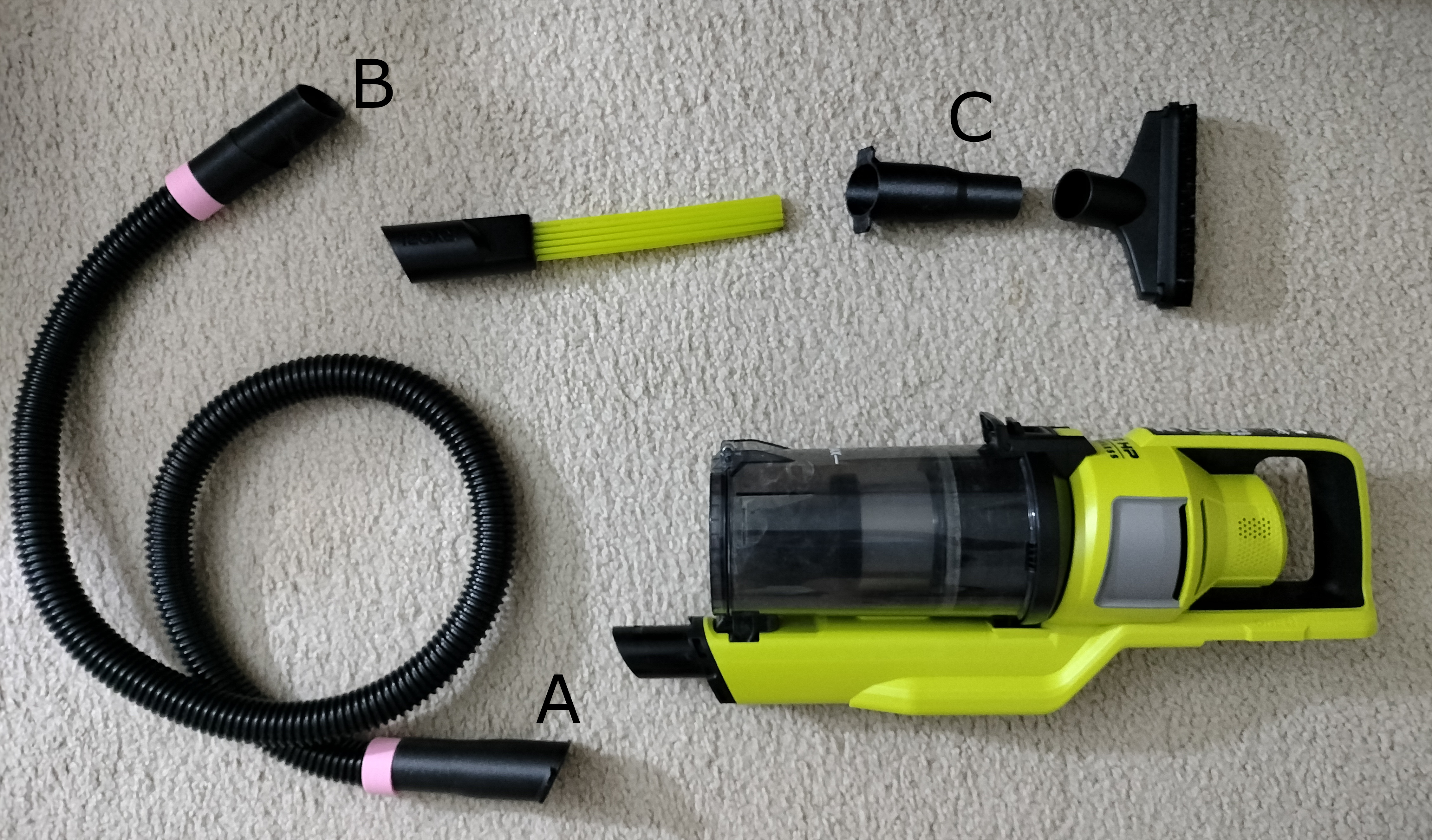 Hose and shopvac conversion for Ryobi stick vacuum