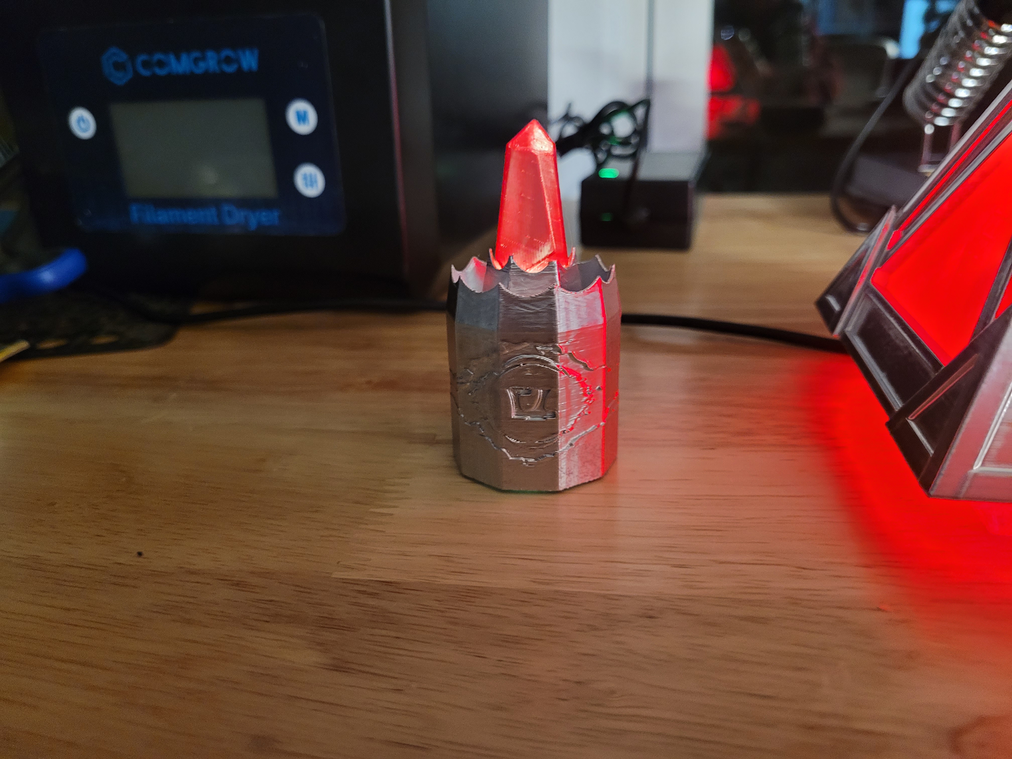 Kyber crystal holder for led tealight from dollar tree and kyber crystal linked below