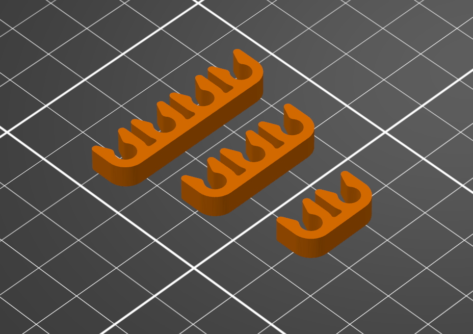 PTFE Tubing Clip - 2, 3 and 4 Tubes 3D model thumbnail