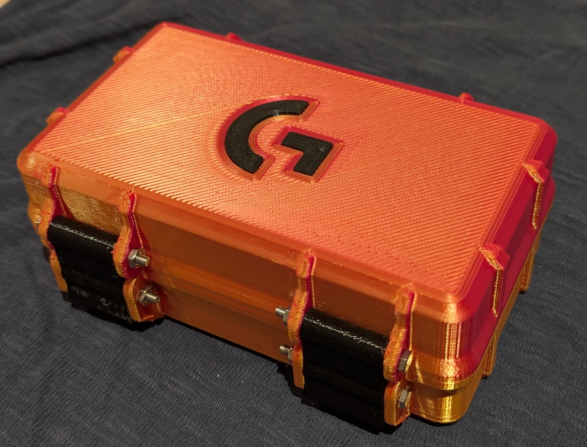 Logitech G Pro Wireless (x-superlight-wireless) mouse case with logo - Rugged Box (Parametric)