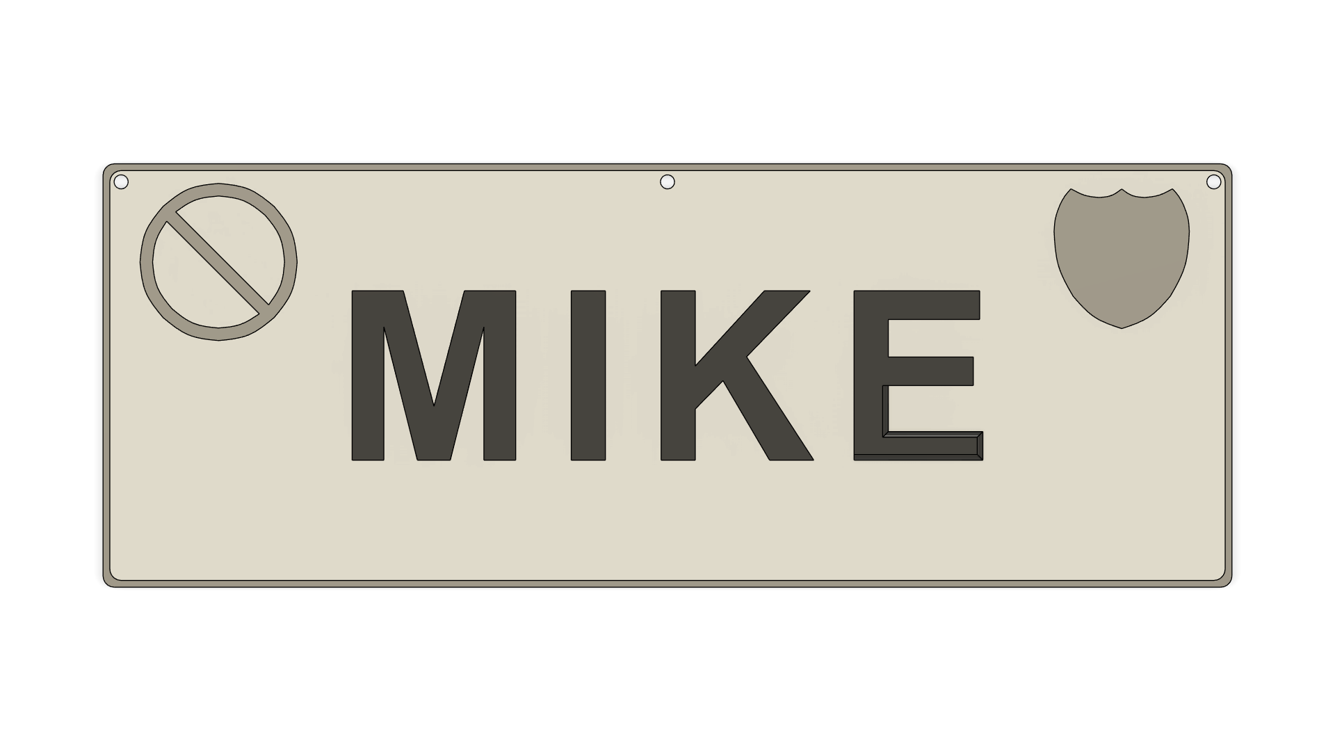 License plate / Door sign
