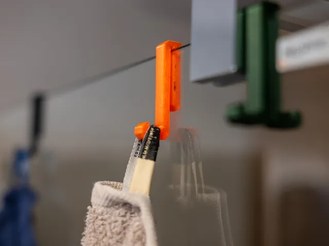 Towel hook 6mm shower glass