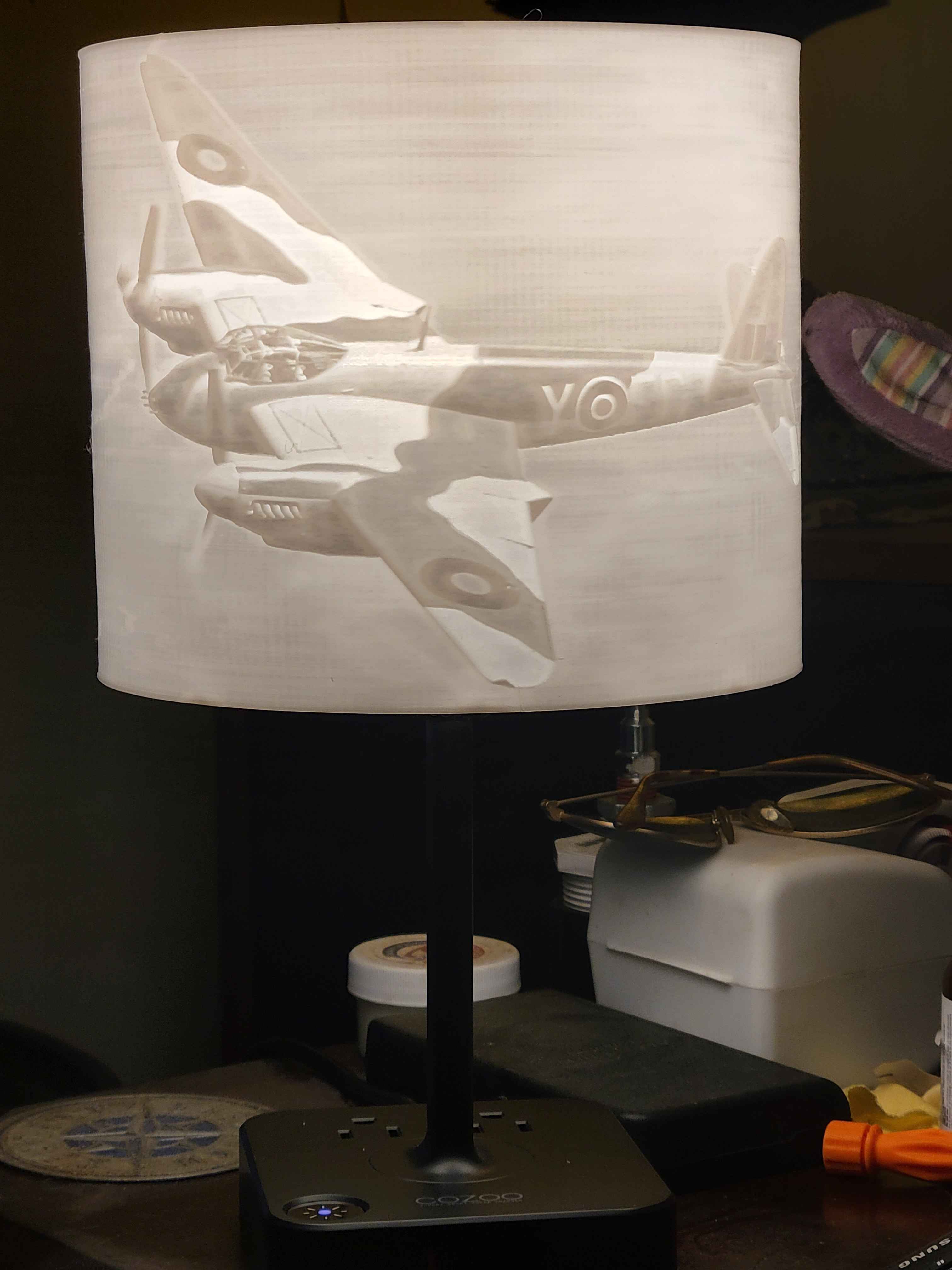 DH98 Mosquito Lithophane Lampshade