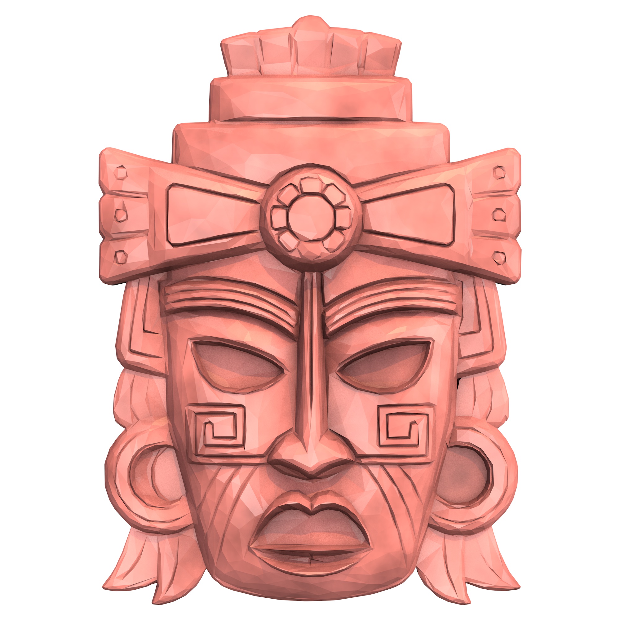 Miniatura 6 do modelo 3D Aztec Mask Low Poly 2