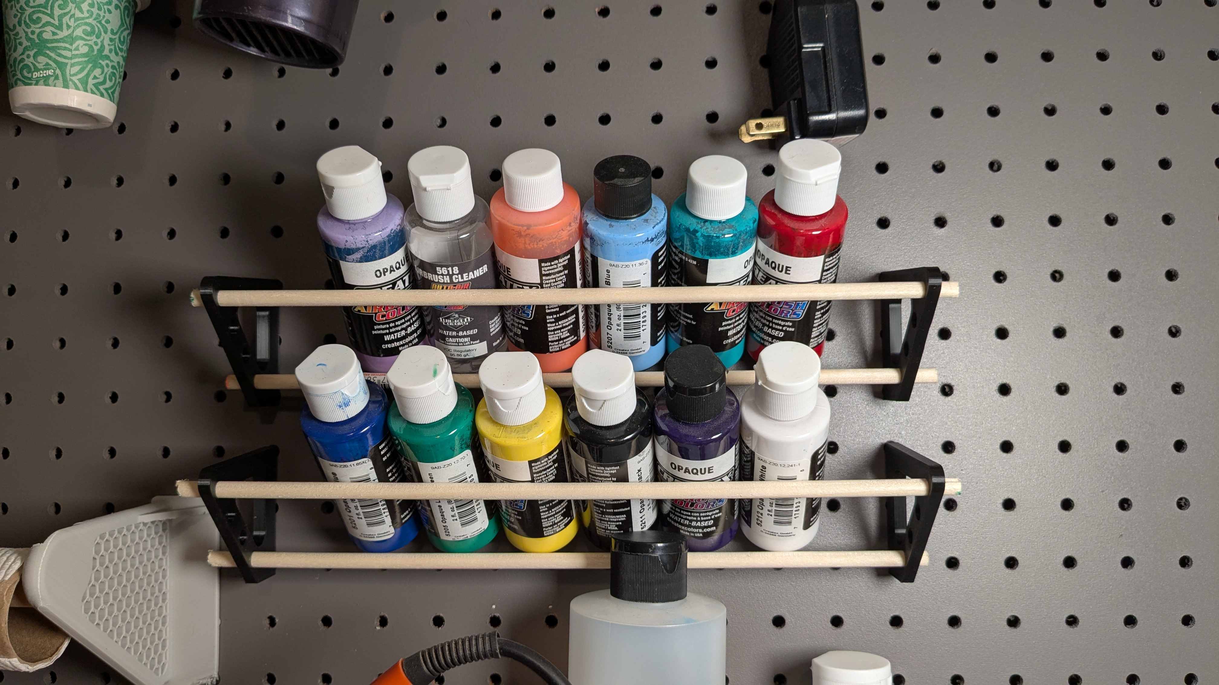 Pegboard Hobby Paint Rack