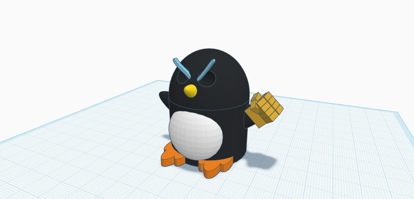 Cute, angry penguin with gauntlet