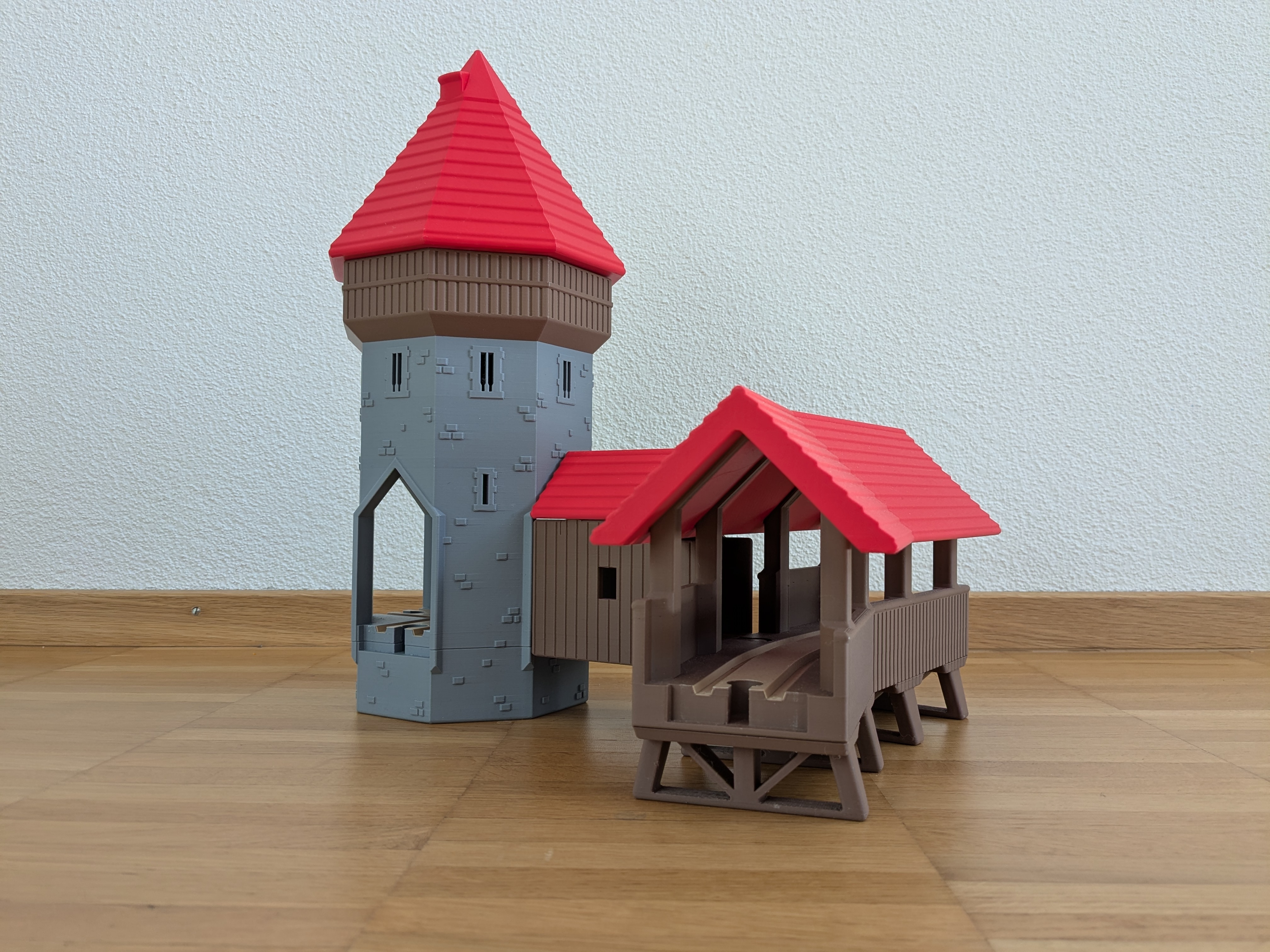 Wooden Toy Train Bridge and Tower - Brio Compatible