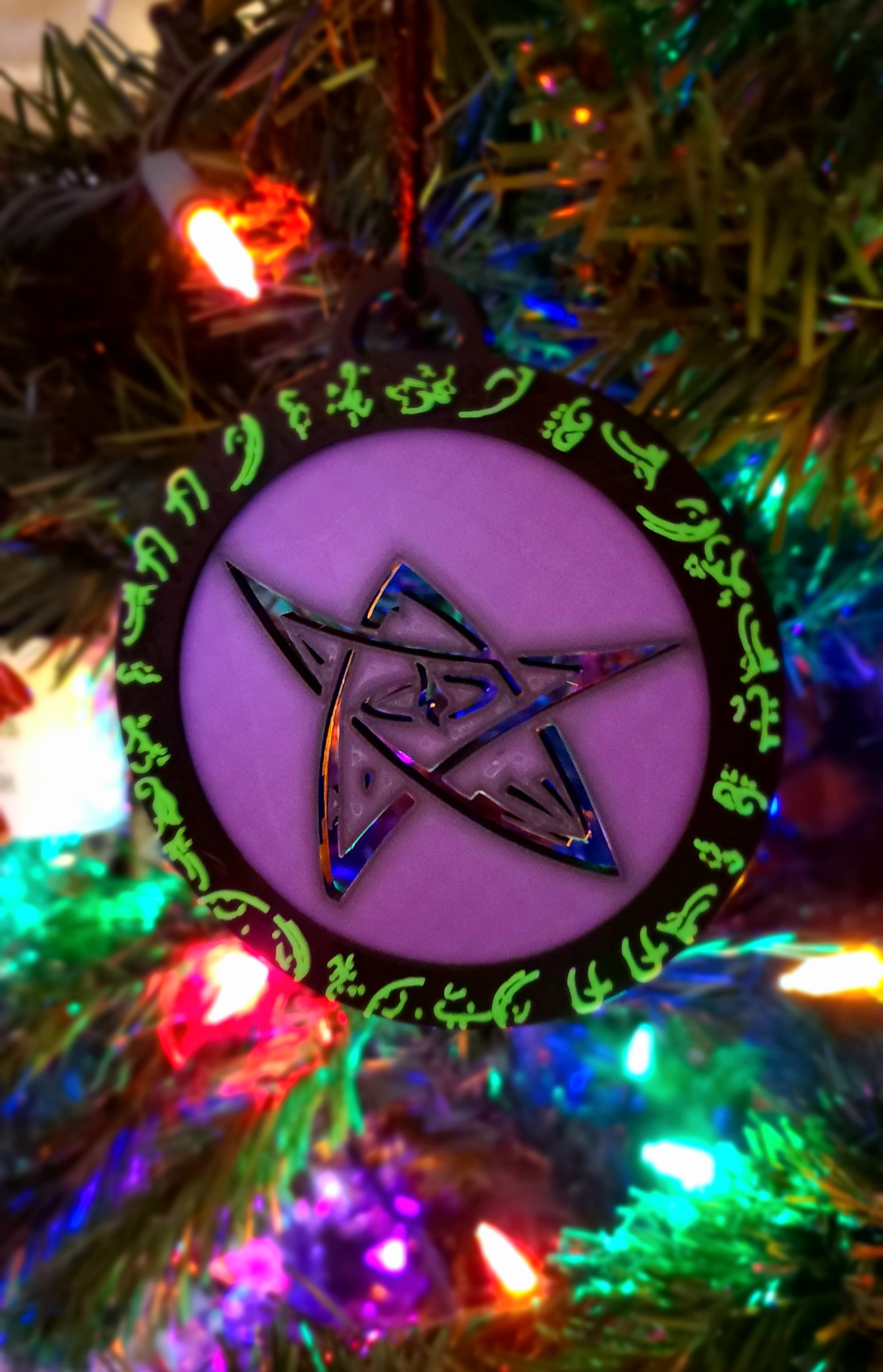 Lovecraftian Elder Sign Christmas Tree Ornament