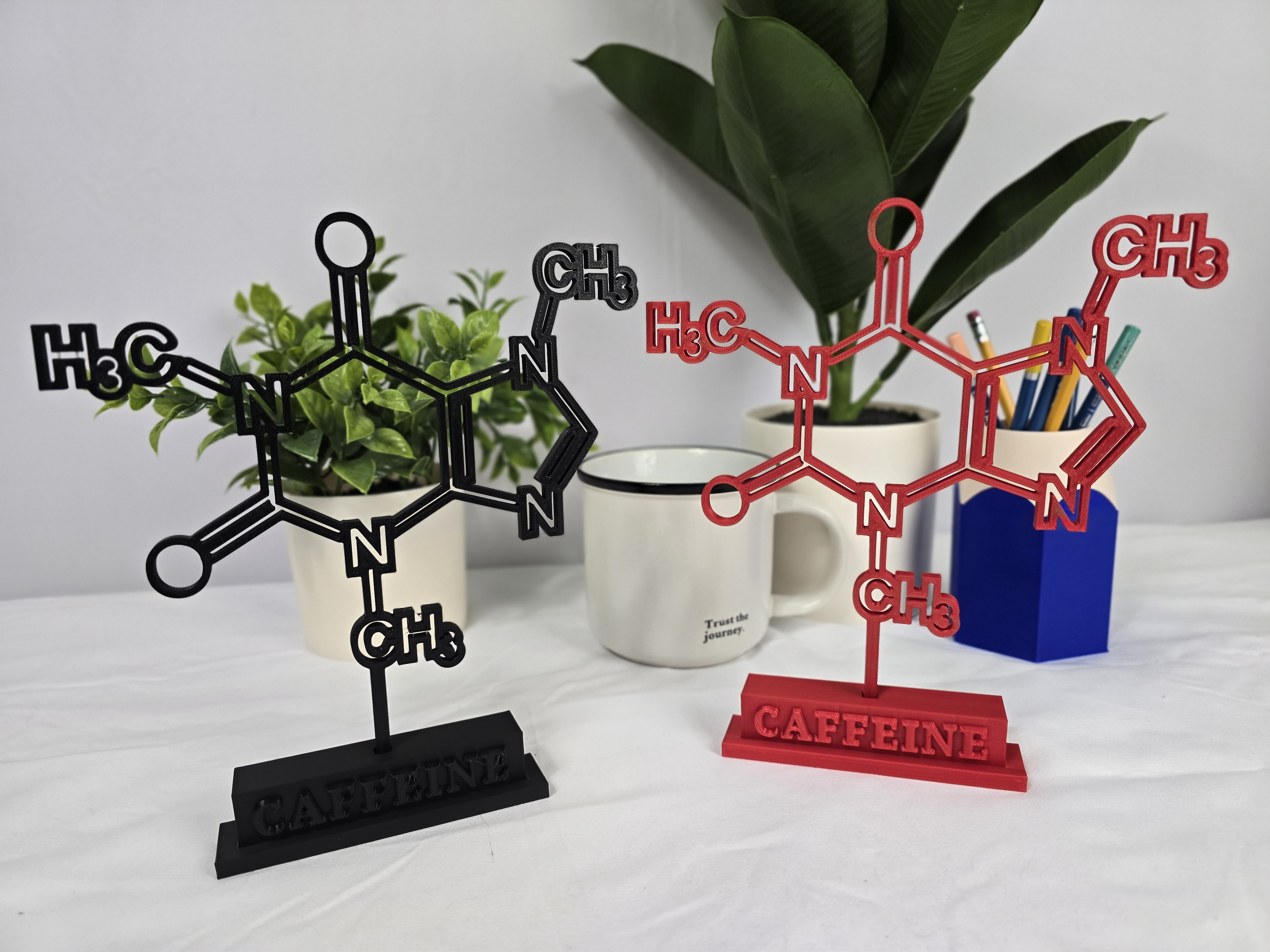 Caffeine Molecule Desk Stand