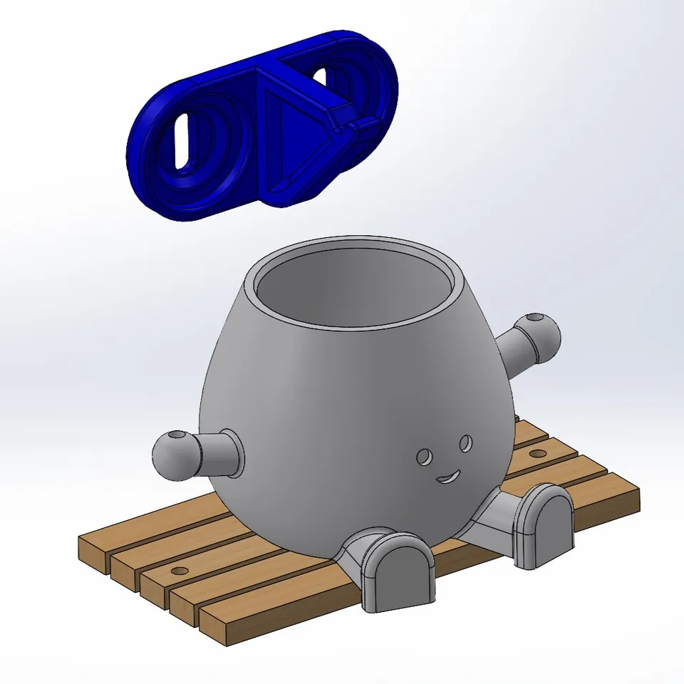 Happy Swinging/Sitting Planter by TheWortLord | Download free STL model |  Printables.com