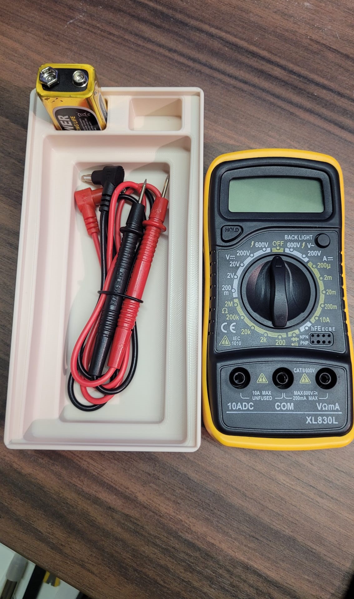 Gridfinity Multimeter storage with compartments — miniatura 3