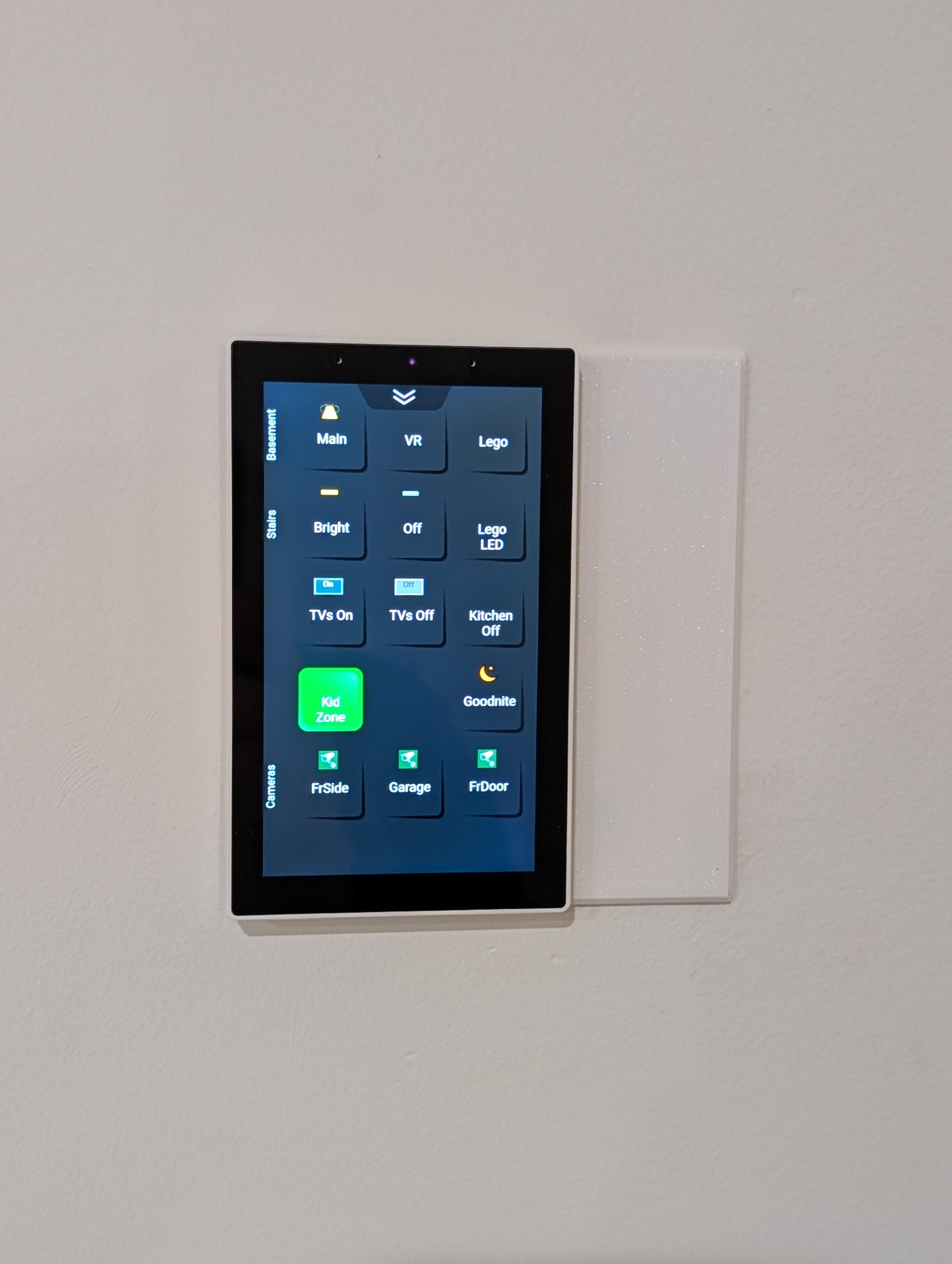 NSPanel Pro in dual-gang box supplemental faceplate