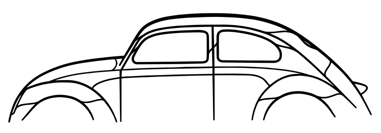 VW Beetle / Käfer Siluet Duvar Sanatı (Sadece Plastik Aparattır!!!)