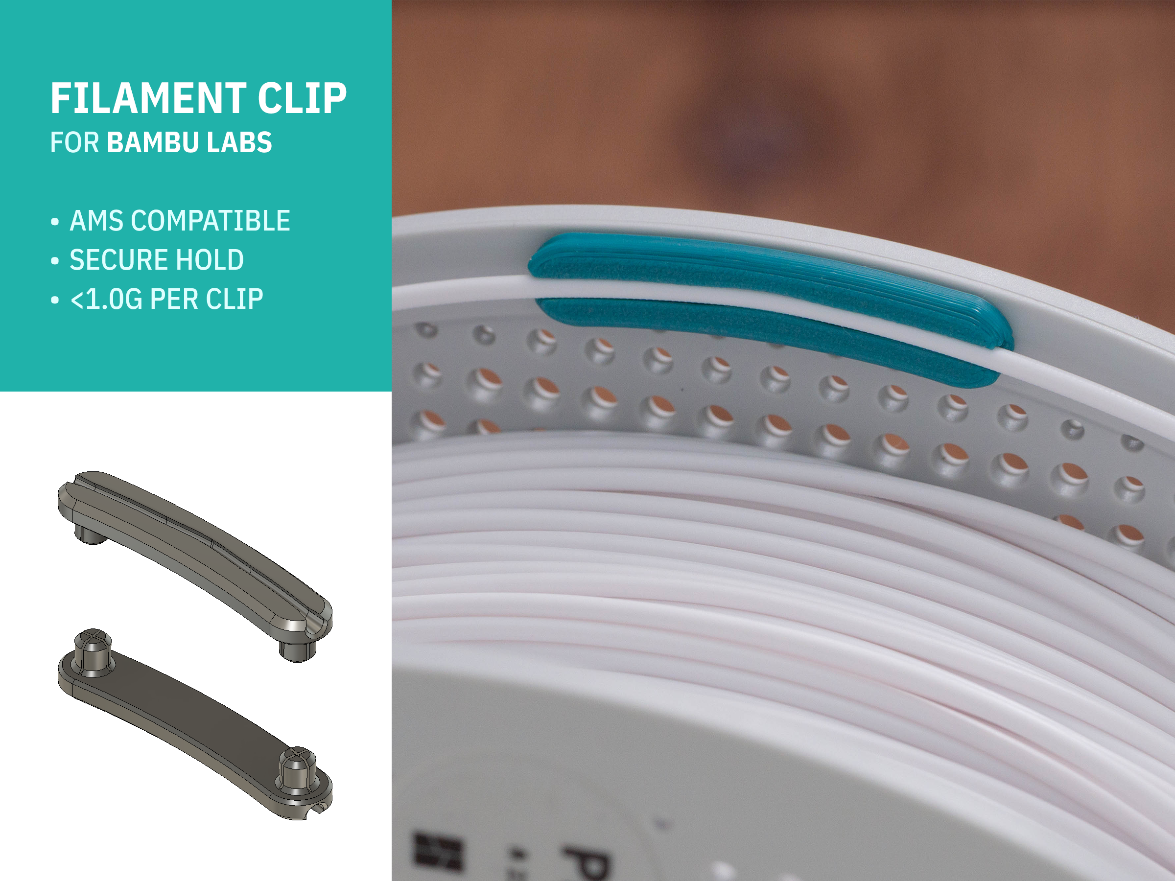 Filament Clip for Bambu Labs – AMS Compatible