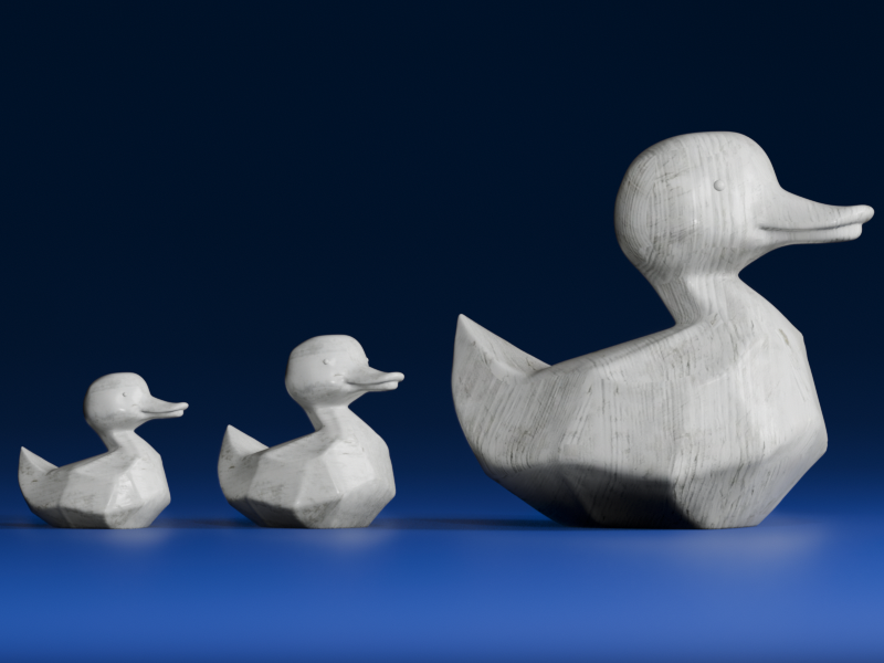 Low-Poly Duck Family