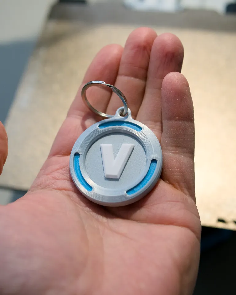 Fortnite V-buck Keychain by 3DPrintDad | Download free STL model