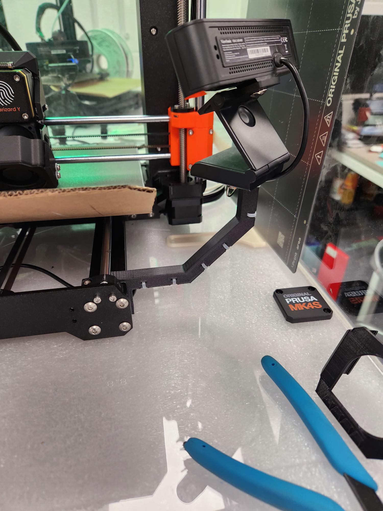 Camera Mount for Prusa MK3/4/4S with Cable management features