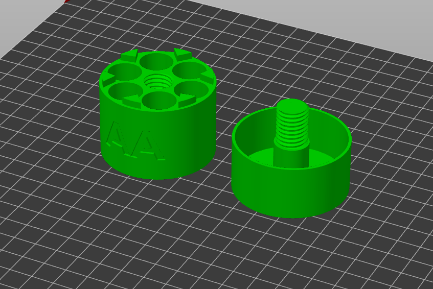 Miniatura 2 do modelo 3D AA Battery container
