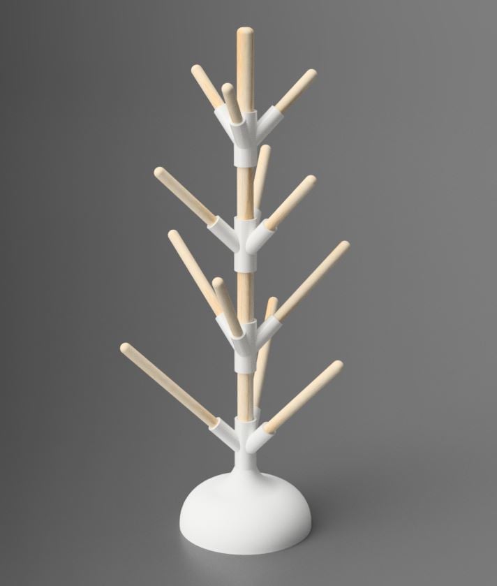 Bottle Drying Rack with Concrete-Filled Base