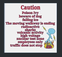 Caution Funny Door Sign