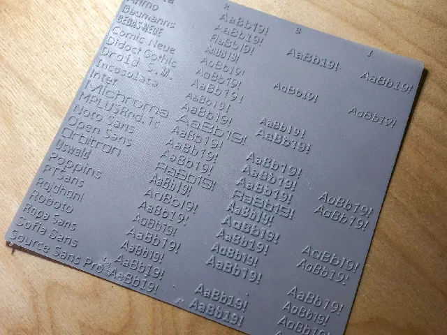 onshape sans font test/demo (parametric)