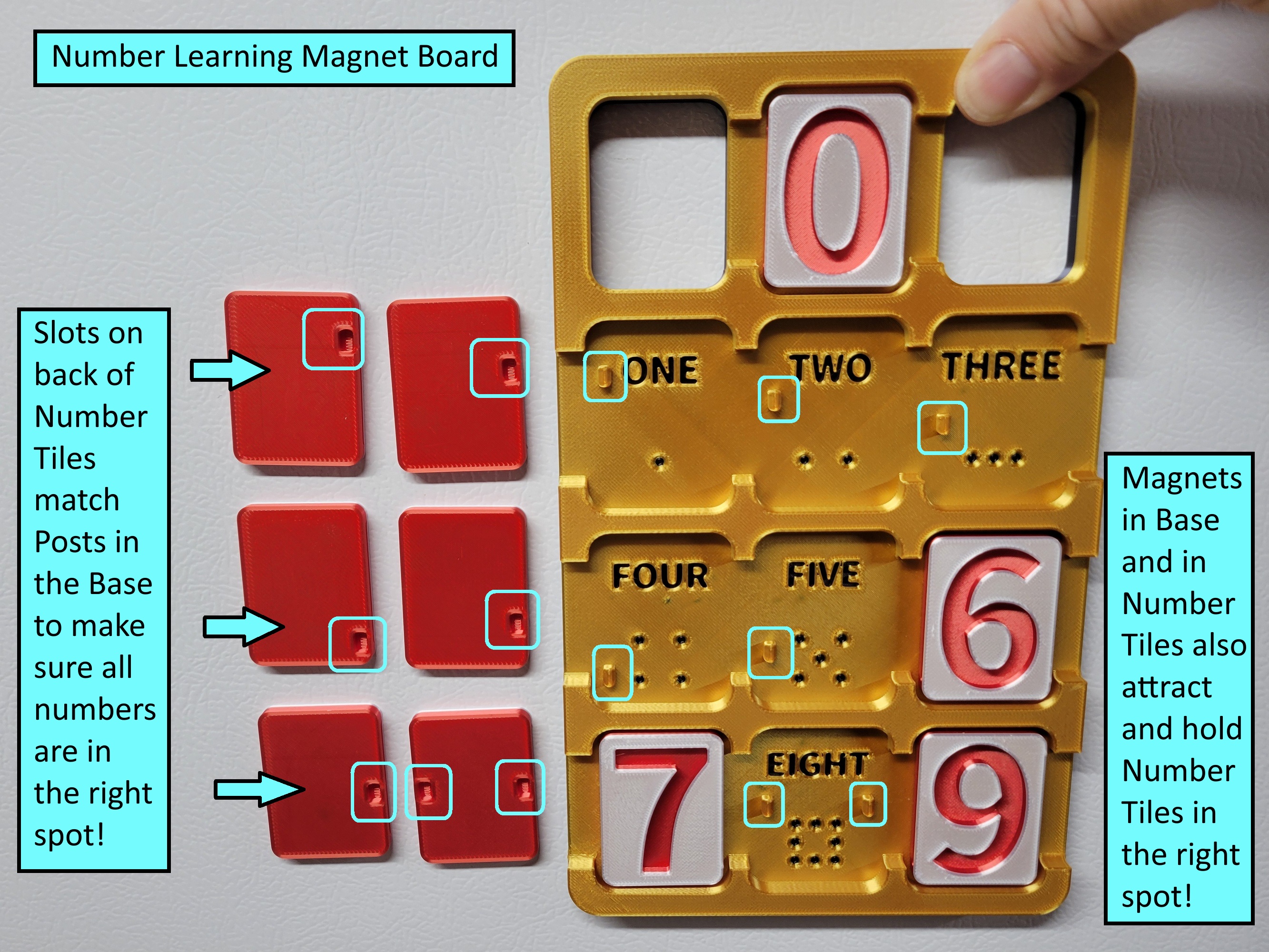 Miniatura 2 do modelo 3D Number Learning Magnet Board