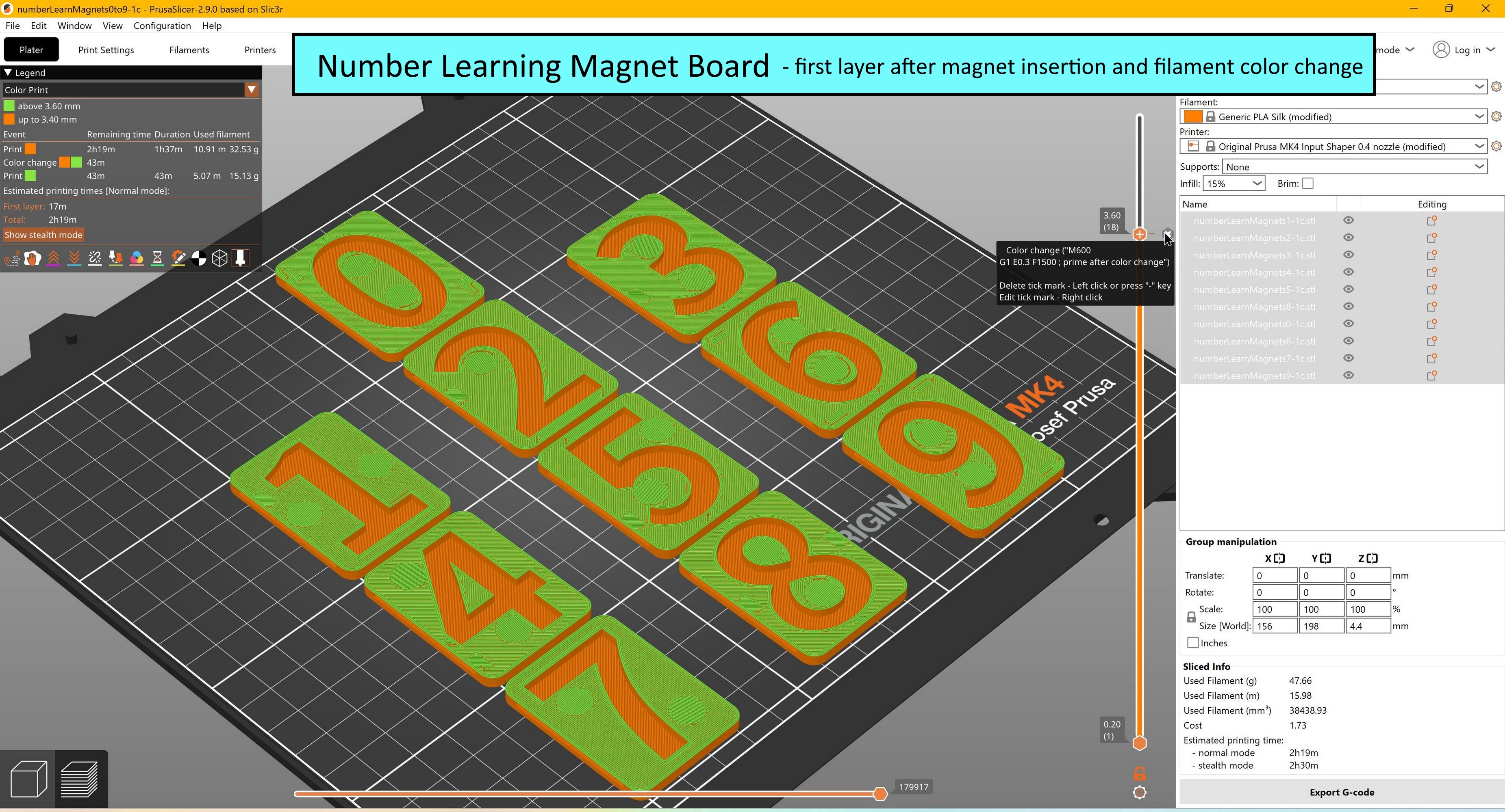 Miniatura 10 do modelo 3D Number Learning Magnet Board