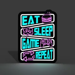 Eat Sleep Game Repeat Lightbox LED Lamp