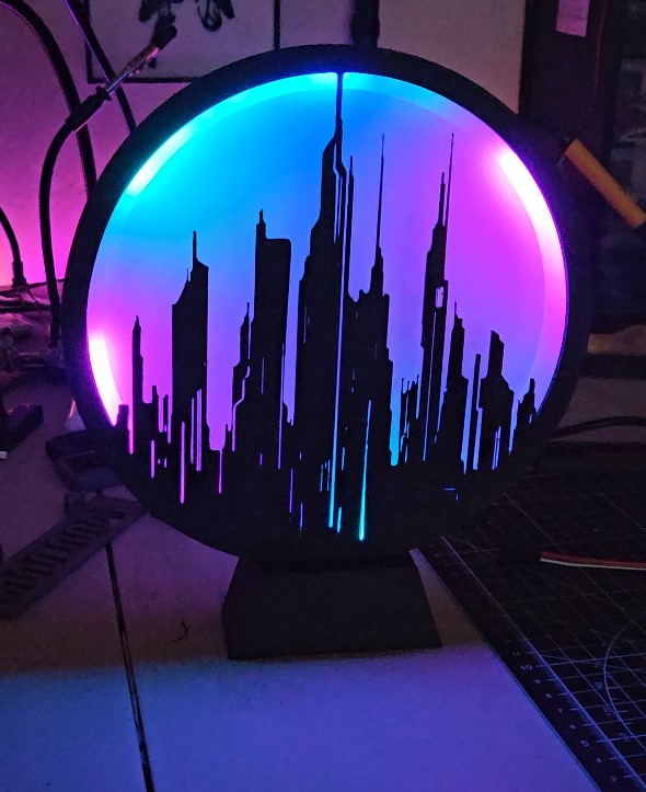 Ring Lamp Panel - Cyberpunk City