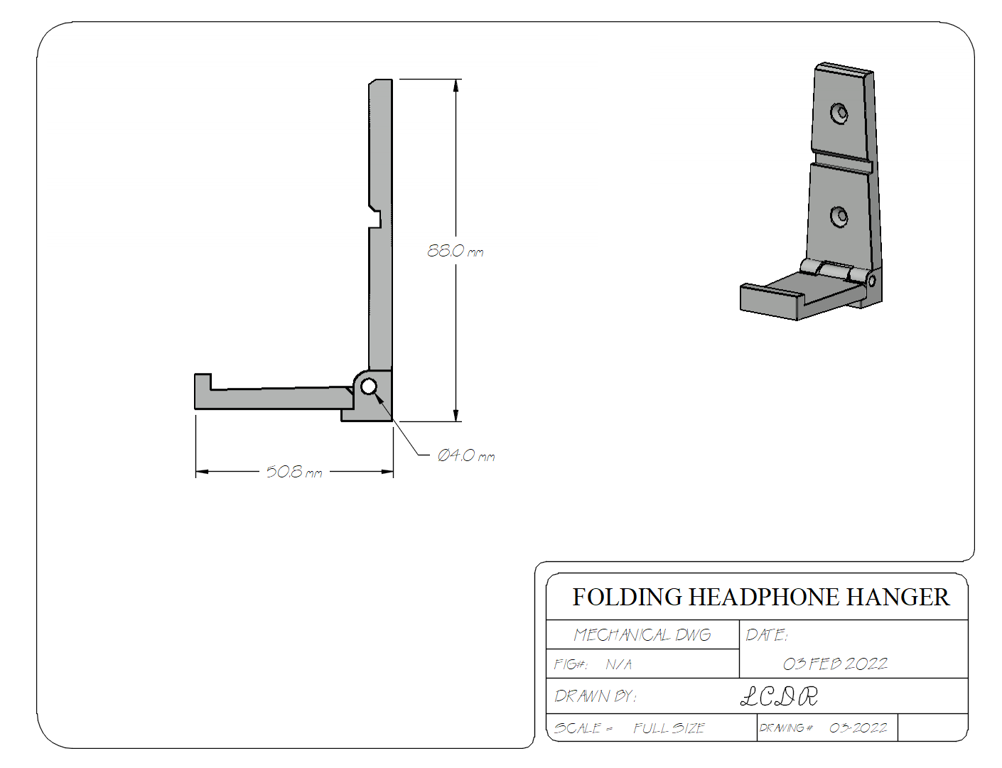 Folding Headphone Hanger