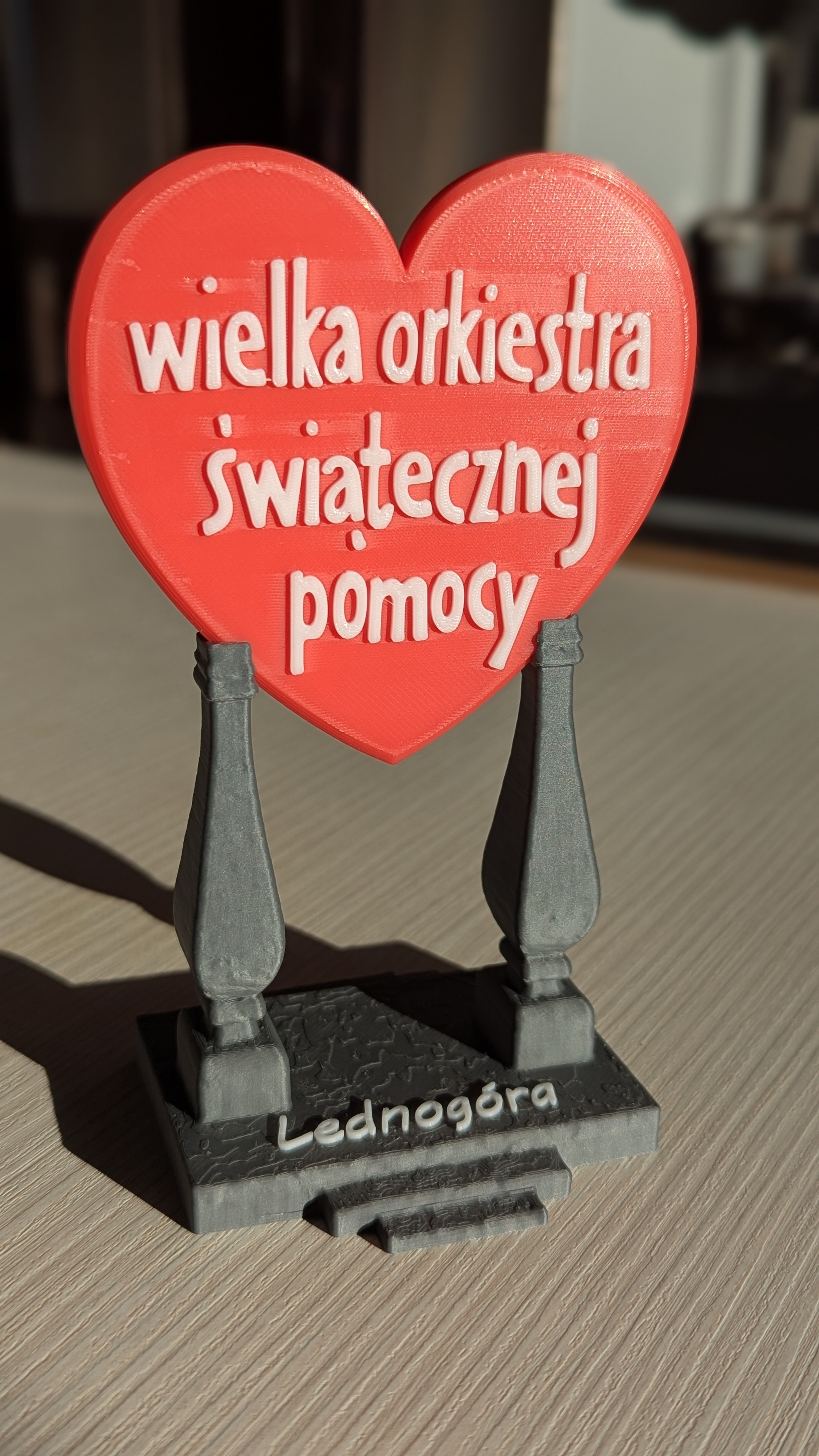 Podpora do serca WOŚP / Pedestal for heart WOŚP Bigger size, Text, Ironing on
