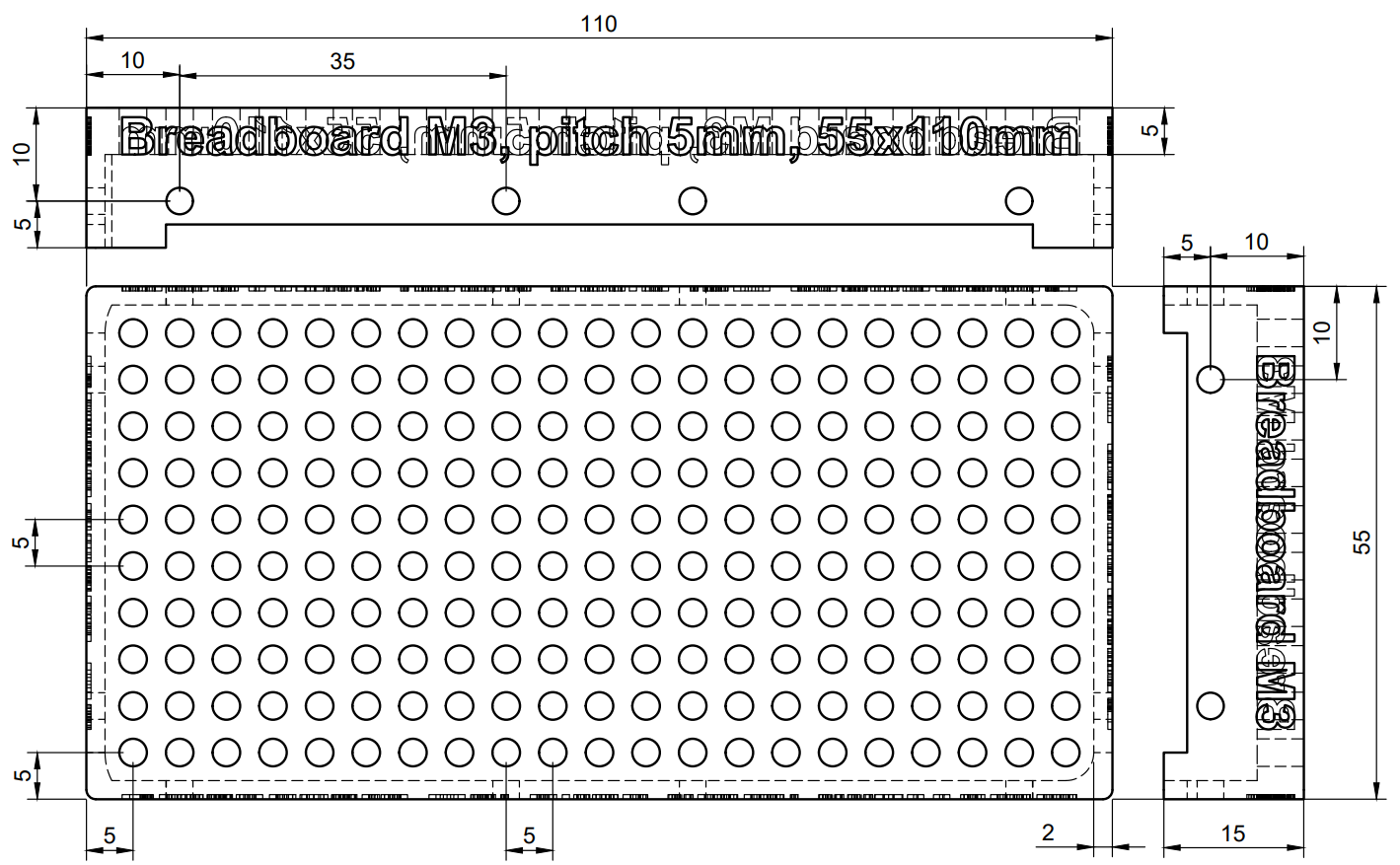 Open Breadboard M3 (various sizes, optical) — miniatura 3